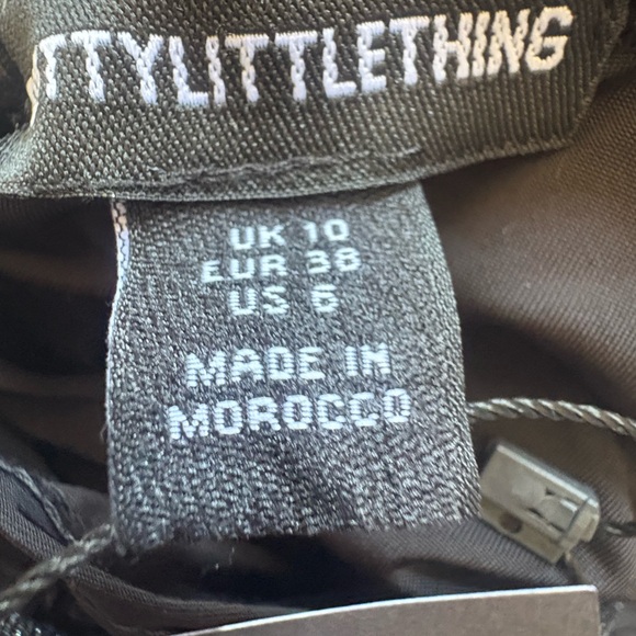 PrettyLittleThing Black Slinky Frill Hem Micro Mini Dress Size 6 - Picture 8 of 12